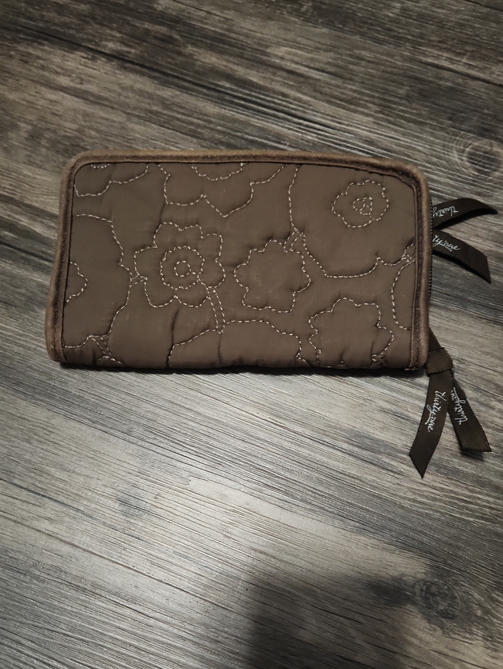 thirty-one Quilted Floral Zip Wallet - Brown